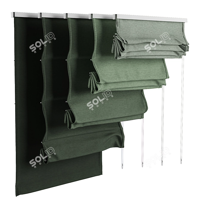 Animated Roman Blind: Adjustable & Multifunctional 3D model image 2