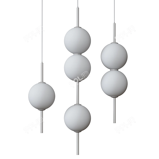 Sleek Voke LED Ceiling Lamp 3D model image 2