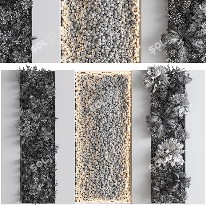 Modern Concrete Vertical Garden 3D model image 6