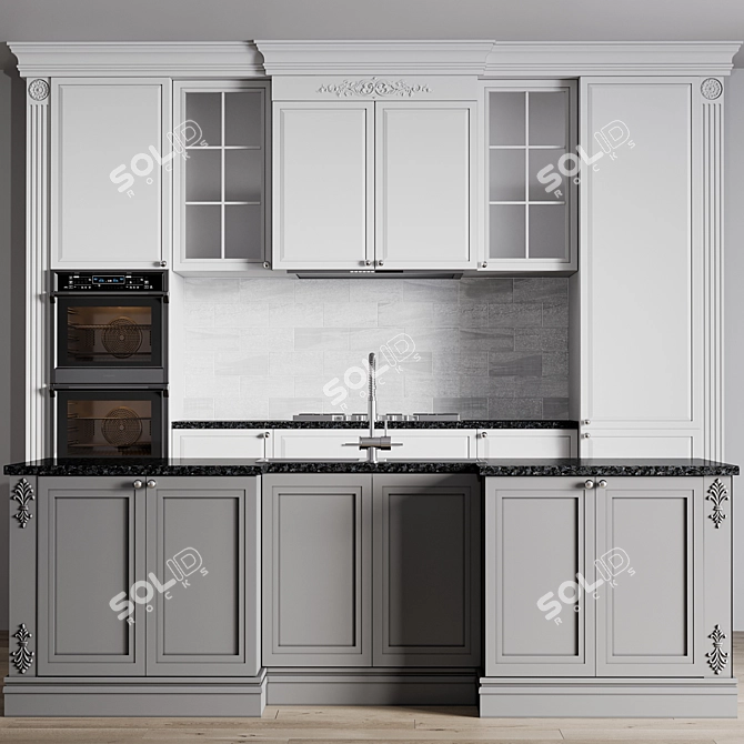 Modern Kitchen Design Set 015 3D model image 1