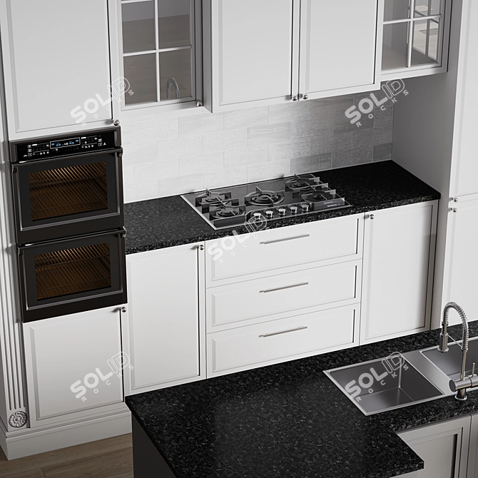 Modern Kitchen Design Set 015 3D model image 3