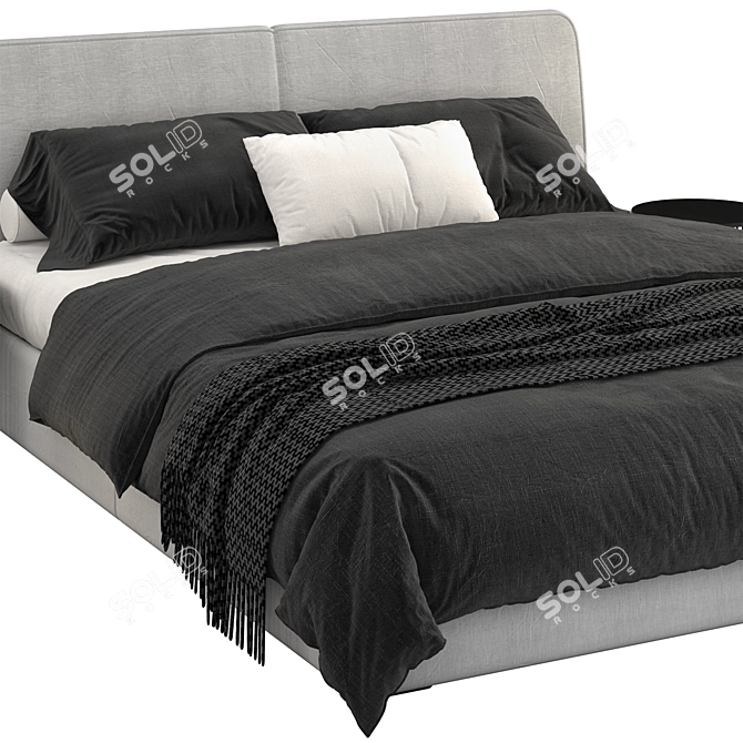 Meridiani Stone Up Bed: Sleek and Stylish Design 3D model image 2