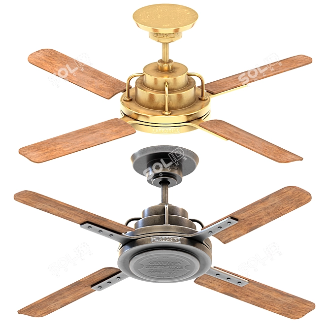 Peregrine Industrial Ceiling Fan: Stylish & Energy Efficient 3D model image 2