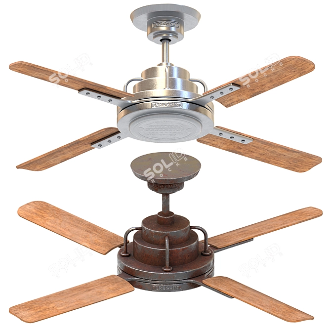 Peregrine Industrial Ceiling Fan: Stylish & Energy Efficient 3D model image 3