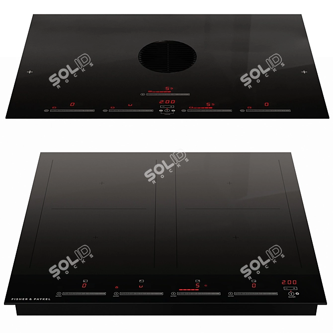 Fisher&Paykel Kitchen Set: Cooktop, Hood, Oven 3D model image 2