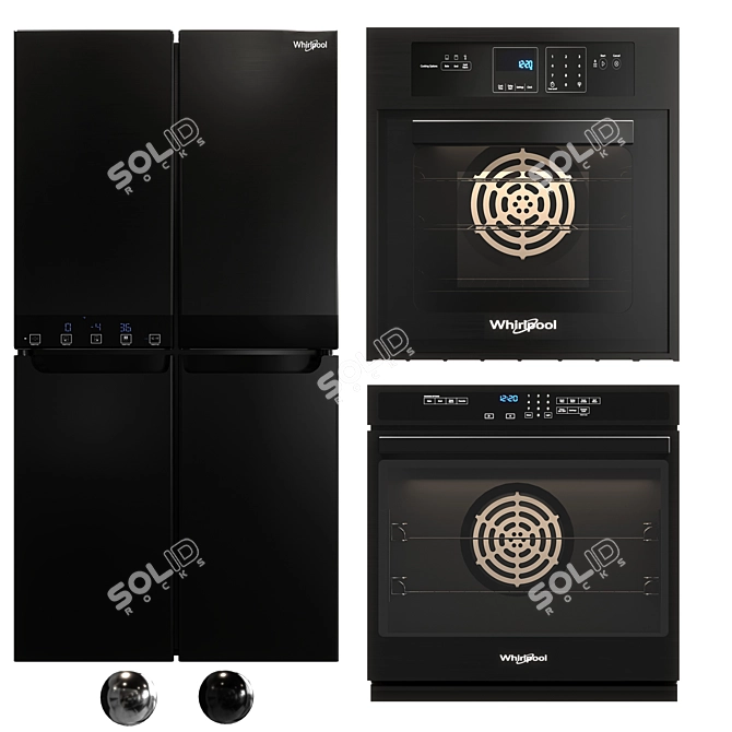 Whirlpool Kitchen Appliance Set 3D model image 1