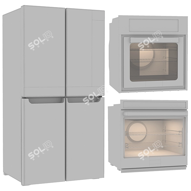 Whirlpool Kitchen Appliance Set 3D model image 5