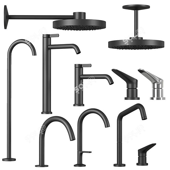 Axor One Faucet and Shower Set 3D model image 1