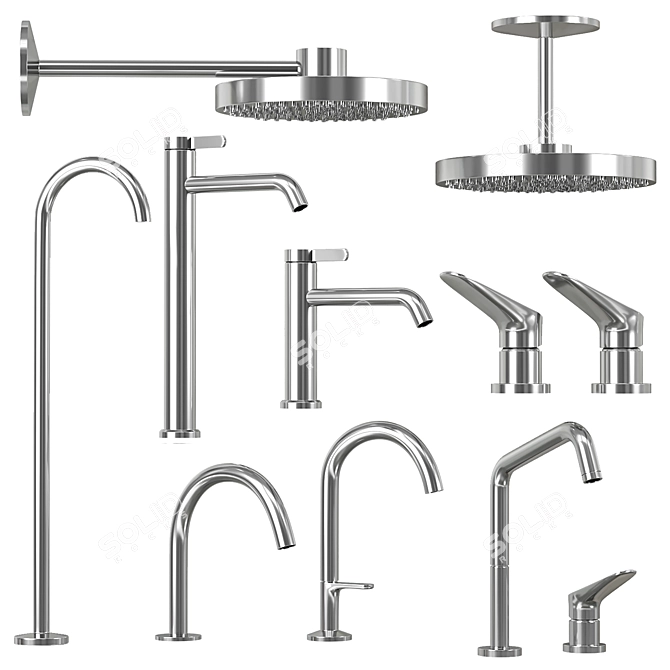 Axor One Faucet and Shower Set 3D model image 2