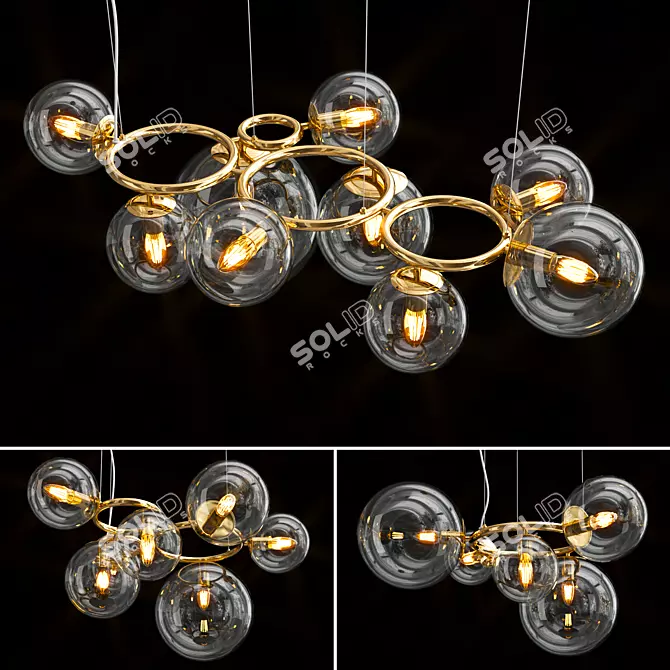 POLDI AMBER: Stunning Metal and Glass Lamps 3D model image 1