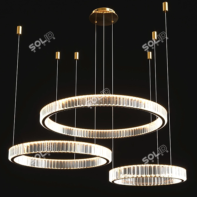 Contemporary Crystal Chandelier Set 3D model image 3