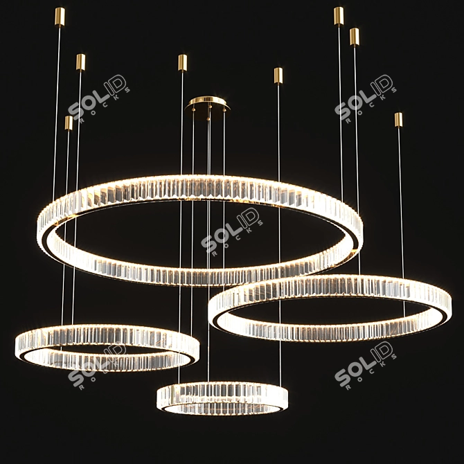 Contemporary Crystal Chandelier Set 3D model image 4