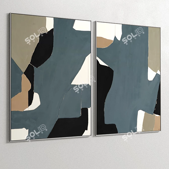 Contemporary Plaster Frame Duo 3D model image 4