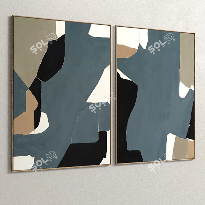 Contemporary Plaster Frame Duo 3D model image 5