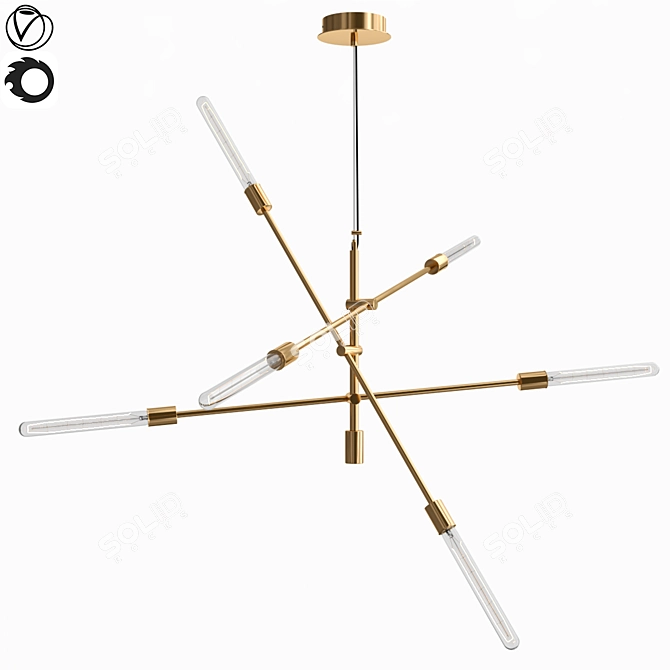 Modern Mobile Chandelier: Stylish Illumination Solution 3D model image 1