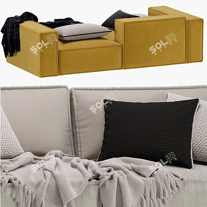 Ebi Happy Yellow Loft Sofa 3D model image 5