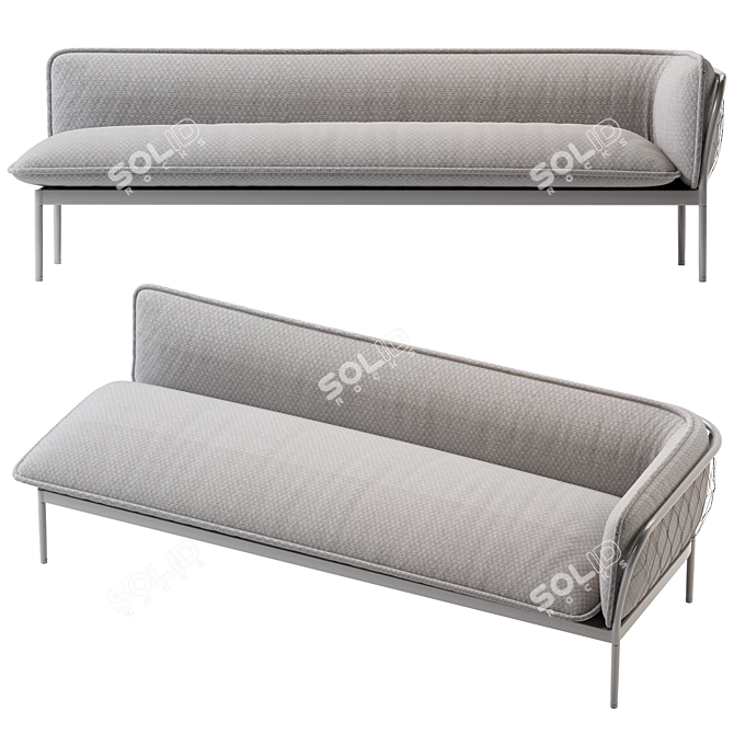 Sleek Trace Sofa: Contemporary, Space-saving Design 3D model image 3