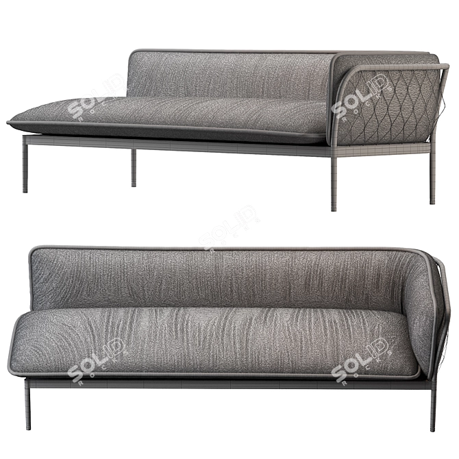 Sleek Trace Sofa: Contemporary, Space-saving Design 3D model image 4