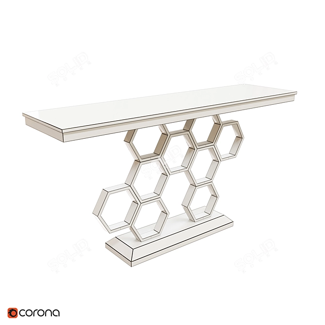 Sleek Black Marble Console Table 3D model image 5