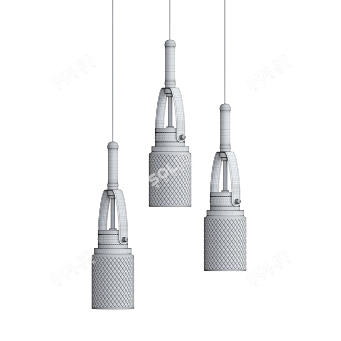 Elegant CHARA LED Ceiling Lamp 3D model image 2