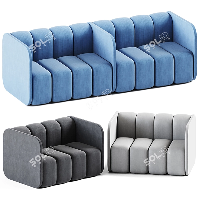 Modular Partition Sofa: Bob by BlaStation 3D model image 1