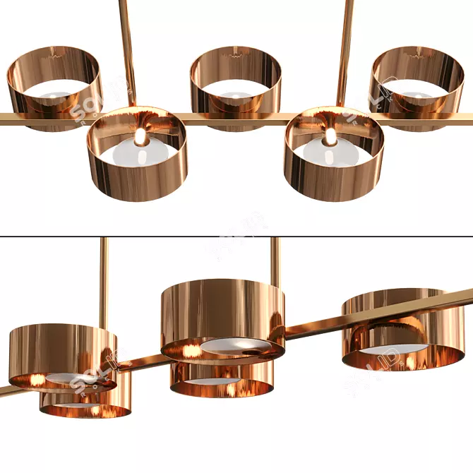 Elegant 120cm Light Fixture 3D model image 1