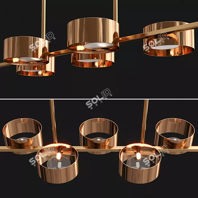 Elegant 120cm Light Fixture 3D model image 2