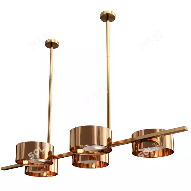 Elegant 120cm Light Fixture 3D model image 3