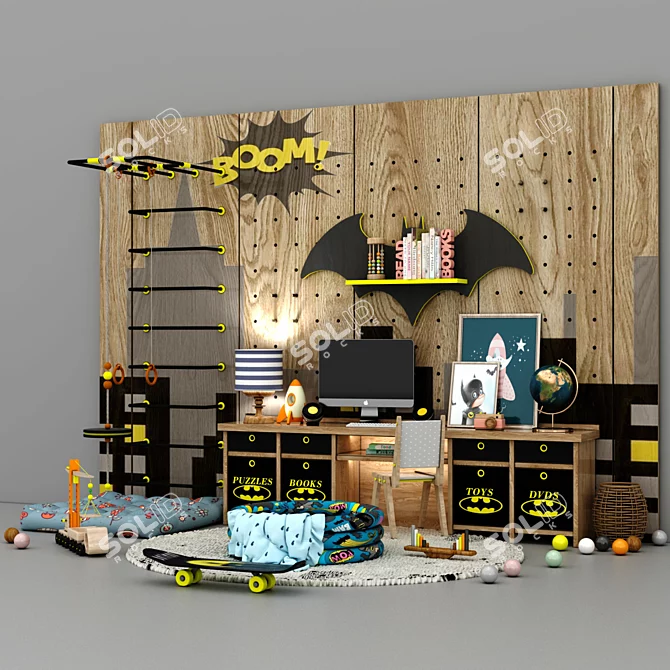 Playful Space Child Room Decor 3D model image 3