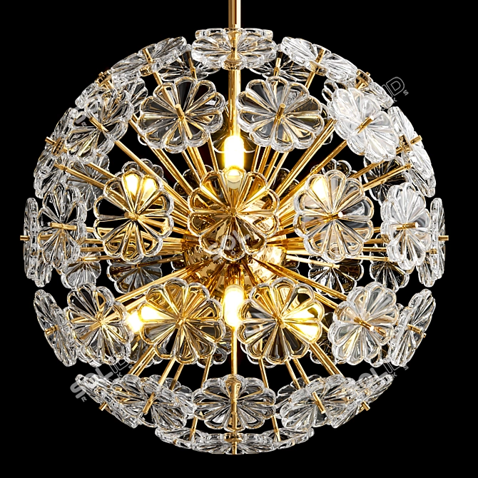 Elegant Moira Ball Pendant Light 3D model image 1