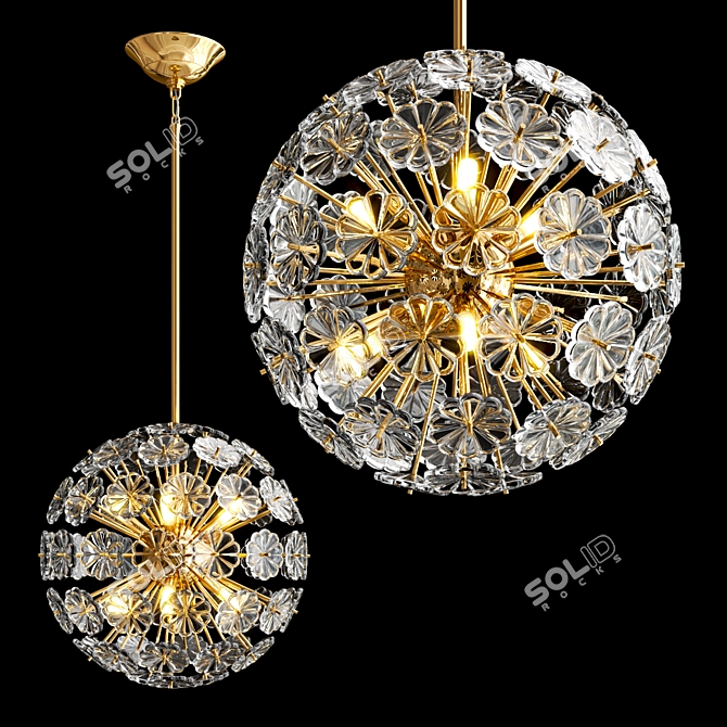 Elegant Moira Ball Pendant Light 3D model image 2