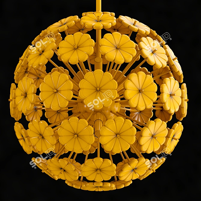 Elegant Moira Ball Pendant Light 3D model image 3