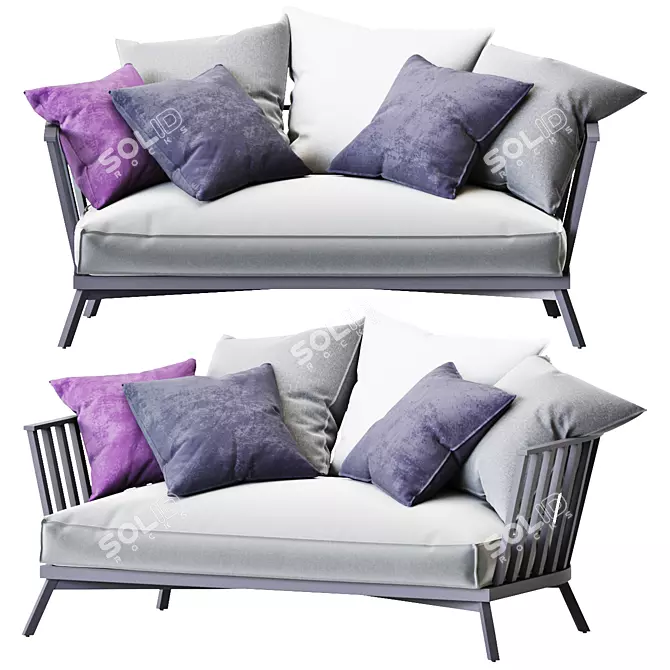 Modern Gray Sofa by Gervasoni 3D model image 1