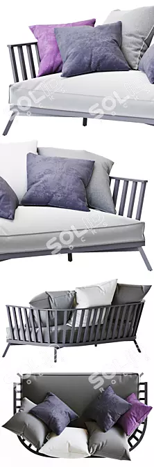 Modern Gray Sofa by Gervasoni 3D model image 2