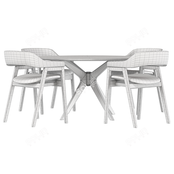 Sleek Dining Set: Savis Chair & Conan Round Table 3D model image 4