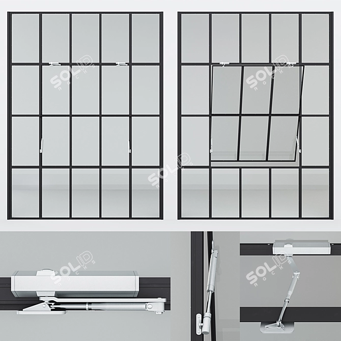  Sleek Aluminum Window: High-quality Render & Materials 3D model image 1