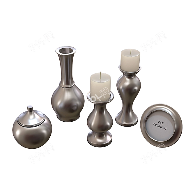  Ashley Rishona Silver 5-Piece Accessory Set 3D model image 2