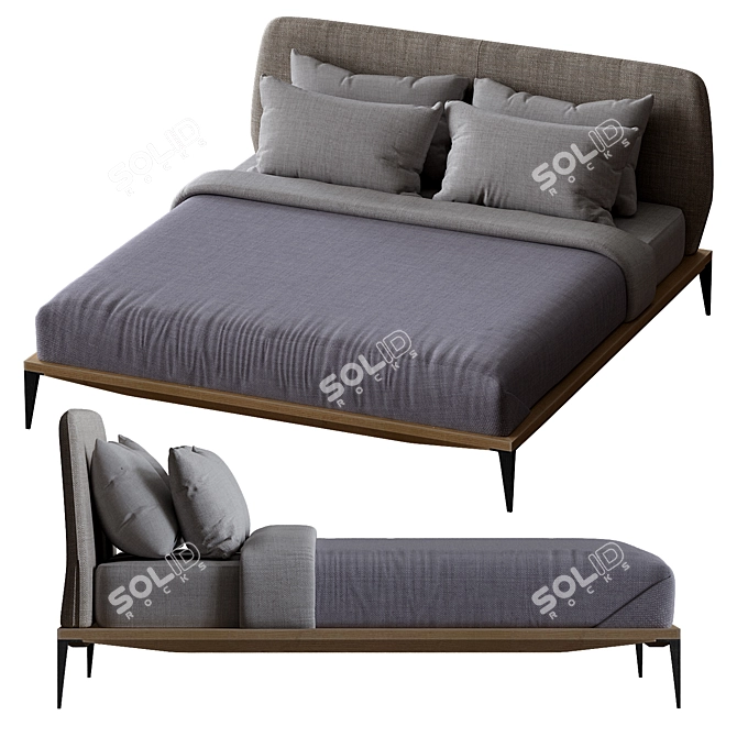 Elegant Bretton Bed: Timeless Comfort 3D model image 2