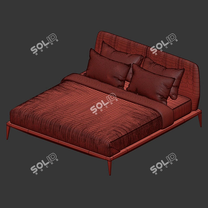 Elegant Bretton Bed: Timeless Comfort 3D model image 3