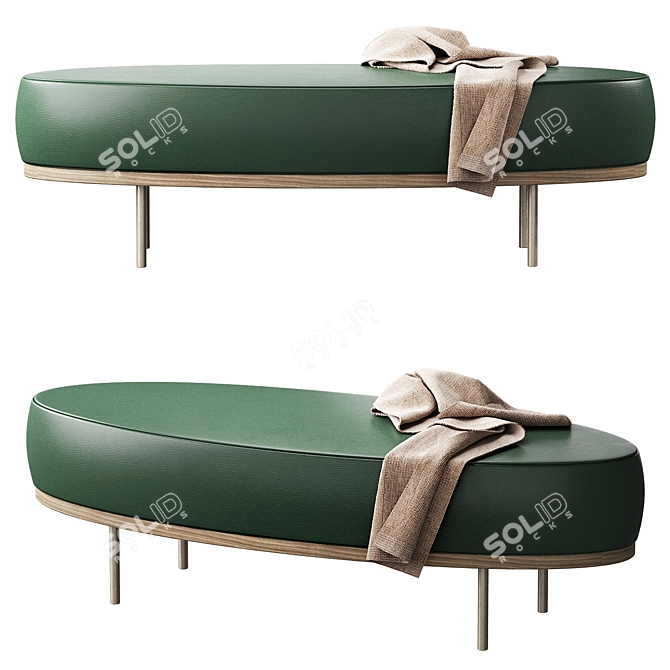 Elegant Beverly Bench - Doimo Salotti 3D model image 1