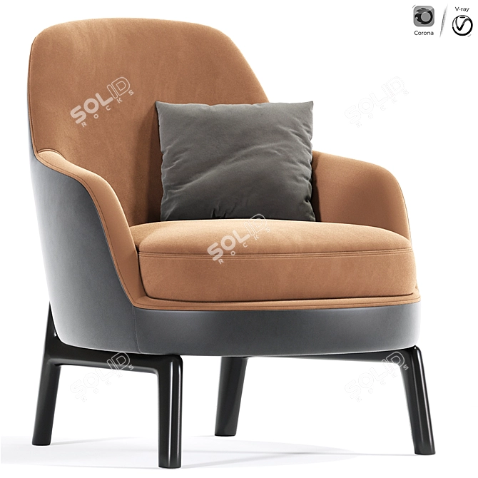 Modern Metzler Lounge Armchair 3D model image 1