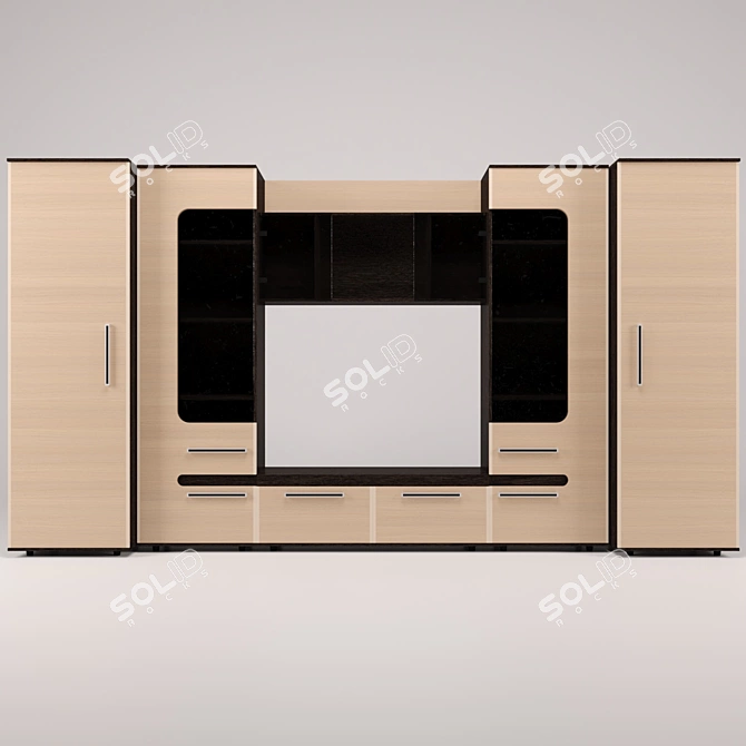 Modern Wall Unit Sona 3D model image 3