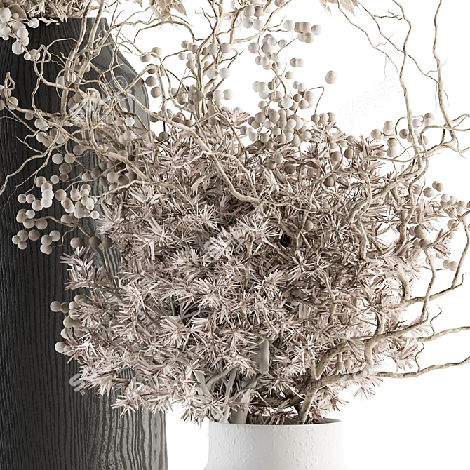 Rustic Charm: Dried Branch Bouquet 3D model image 3