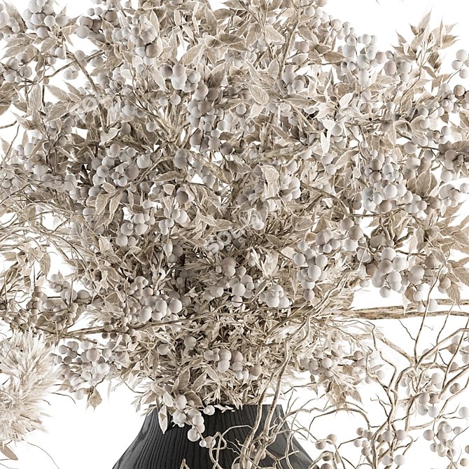 Rustic Charm: Dried Branch Bouquet 3D model image 4