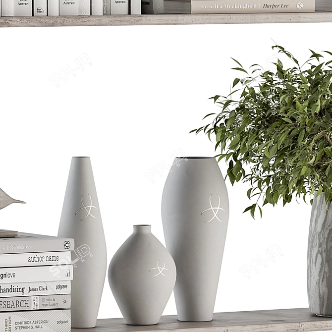 Elegant Shelf Decor Set 3D model image 4