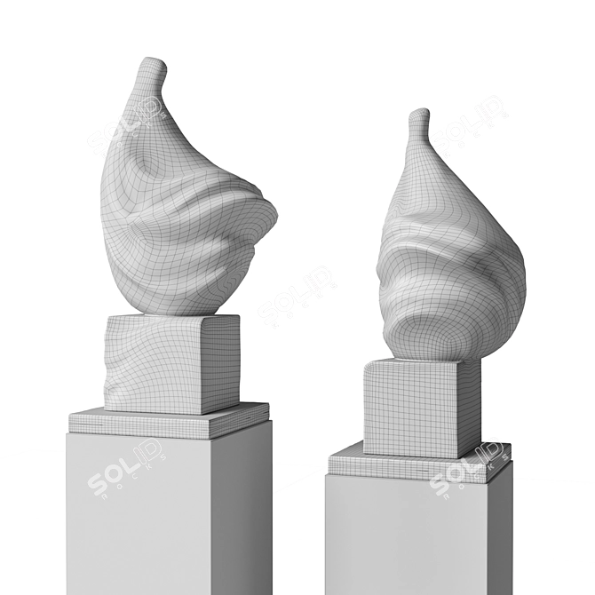 Elegant Serenity: Concrete Dress Figure Sculpture 3D model image 6