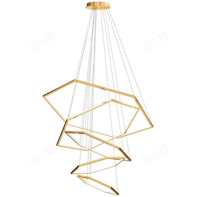 Elegant Vesanto Cameron 5 Chandelier 3D model image 1