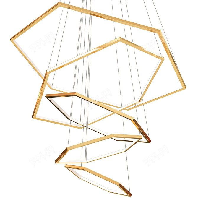 Elegant Vesanto Cameron 5 Chandelier 3D model image 2