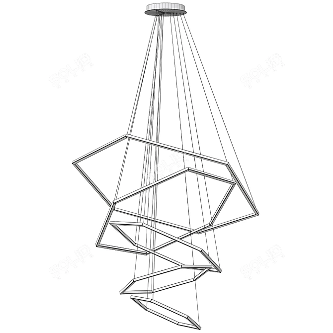 Elegant Vesanto Cameron 5 Chandelier 3D model image 3