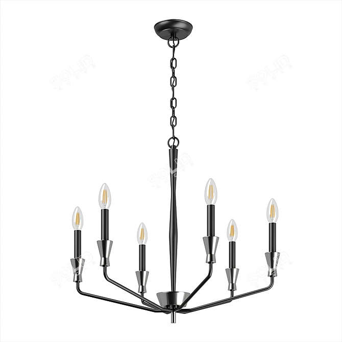 Sleek 6-Light Pendant: 732167 Ragno Lightstar 3D model image 1